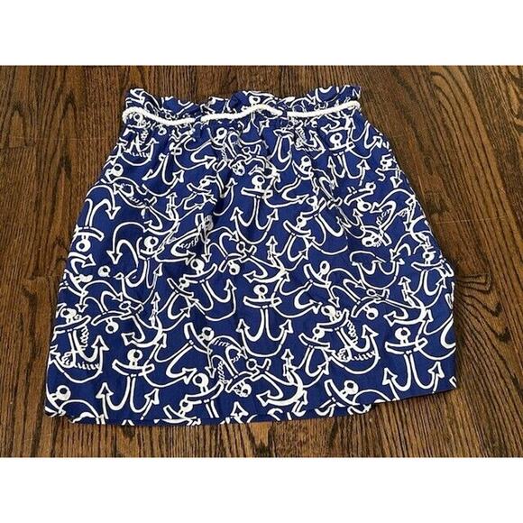 Lilly Pulitzer Blue Anchors Away Avery Skirt Anchor Pattern Boating Navy Size XS - Picture 11 of 11